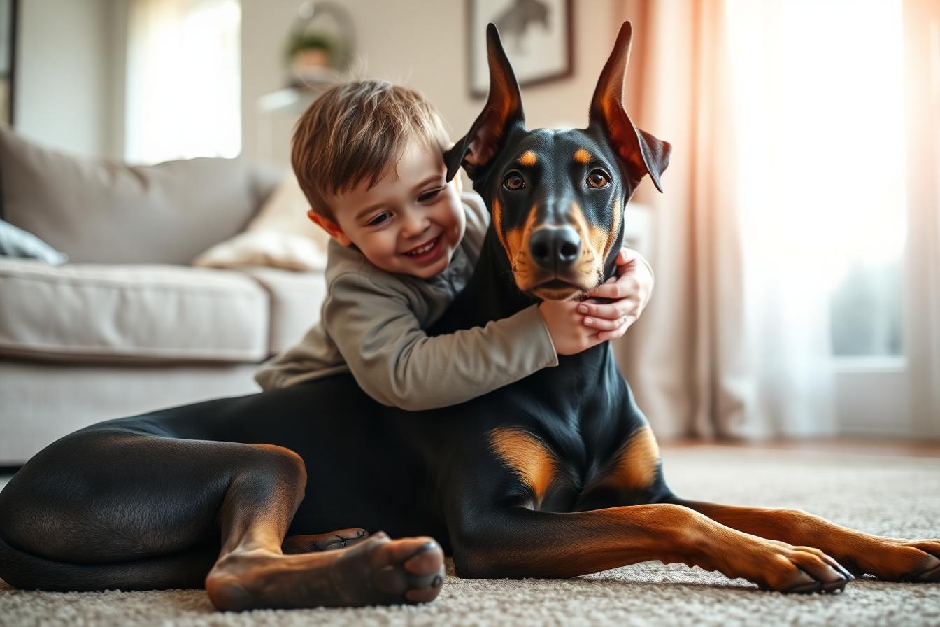 El Dóberman como perro familiar: ¿es bueno con niños?